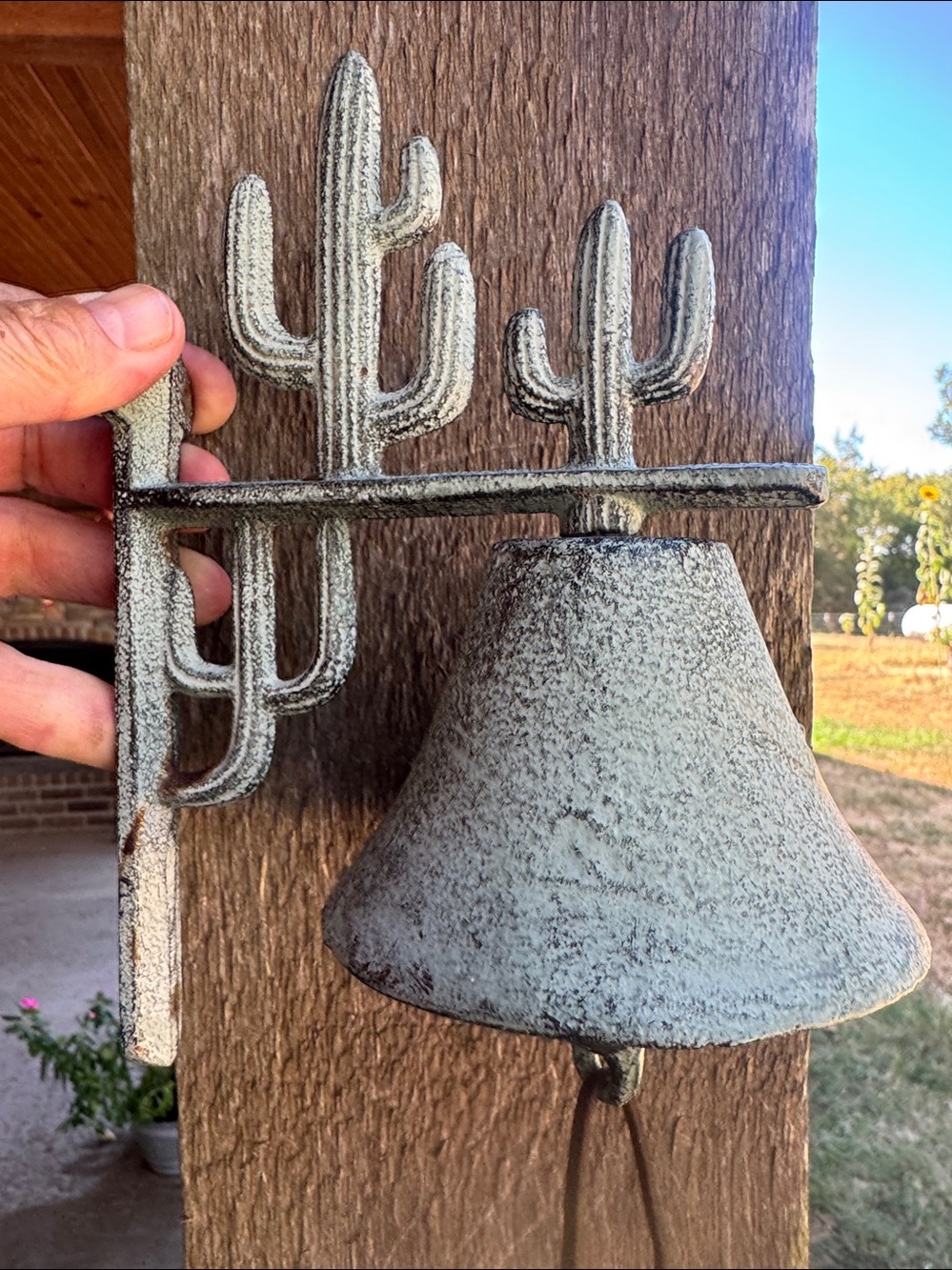 Cast Iron Outdoor Porch Bell Cactus accent